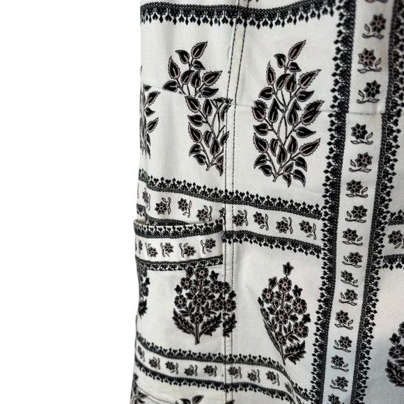 Anthropologie White Midi Dress with Black Print - Picture 6 of 10